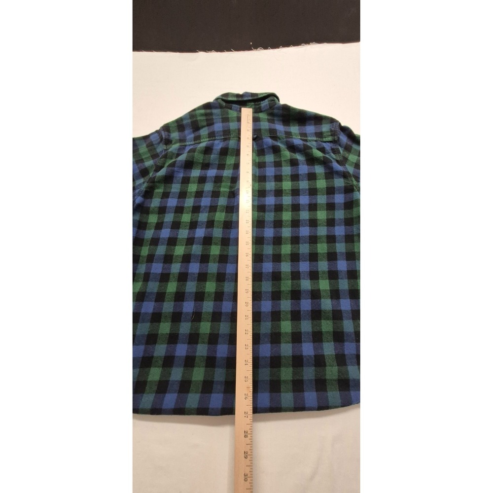 Eddie Bauer men's blue/green/black plaid flannel long sleeves shirt sz. XL - Picture 7 of 10